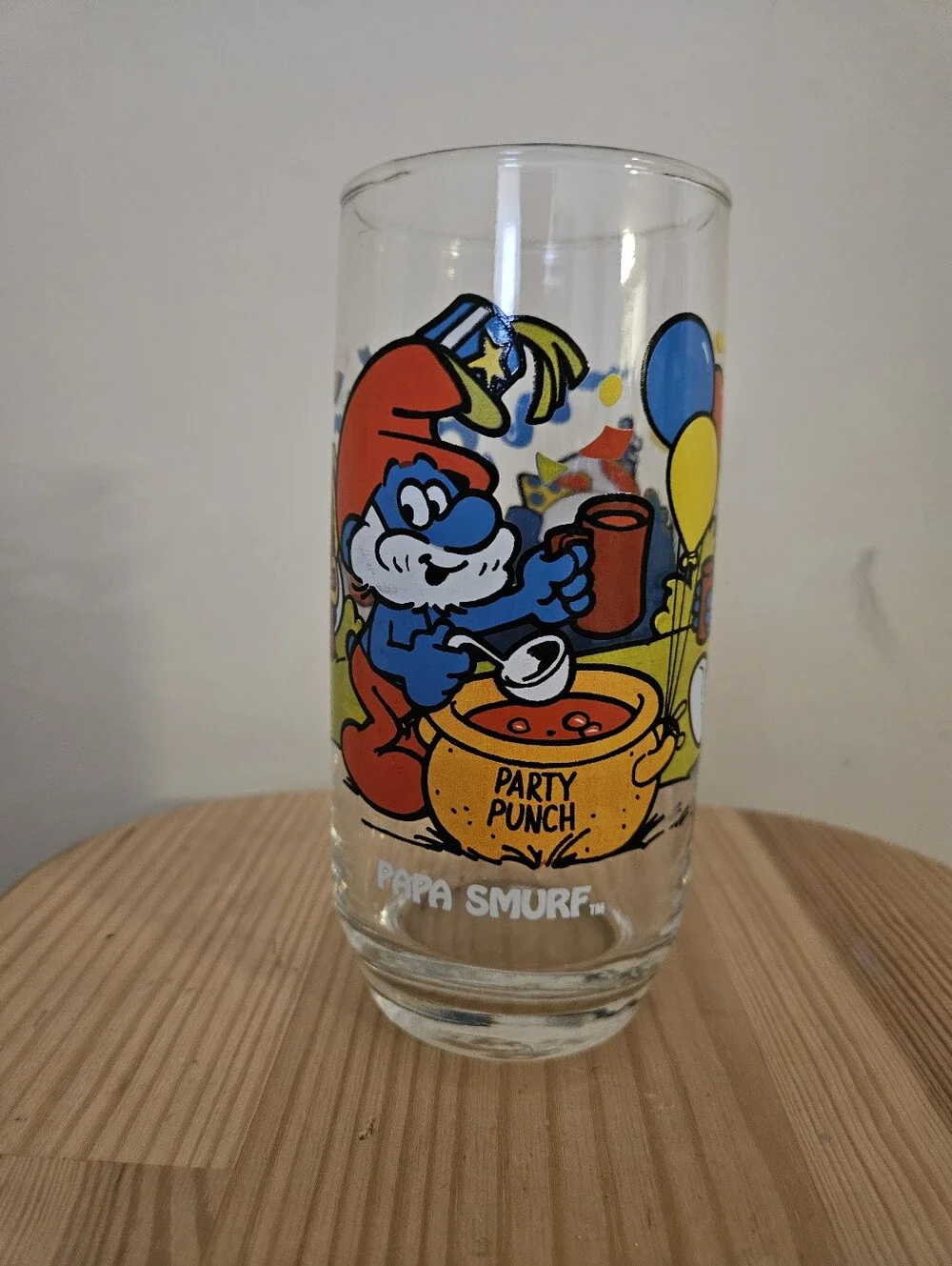 Smurf Glass Set Of 4- Blue Multicolor Cartoon Tumblers